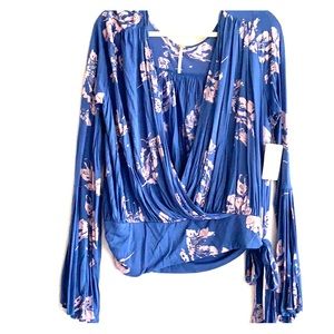 Free People Fiona floral Wrap top NWT